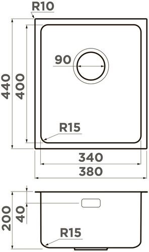 Мойка Omoikiri Tadzava 38-U/I-IN ULTRA 15 нержавеющая сталь, 4997113