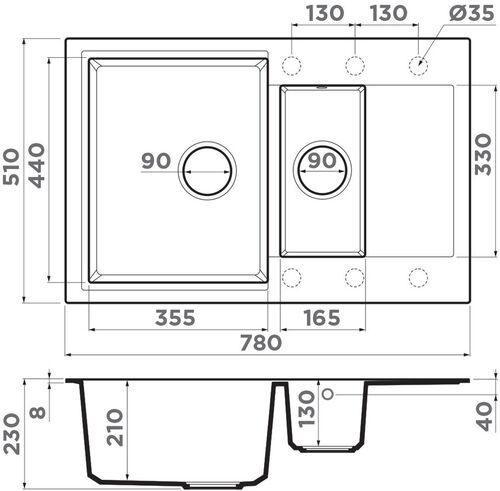 Мойка Omoikiri Daisen 78-2T-BE Tetogranit/ваниль, 4993529