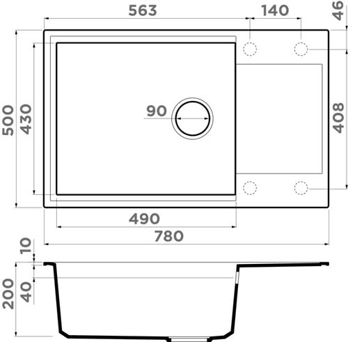 Мойка Omoikiri Sakaime 78-LB-BL черный 4993900