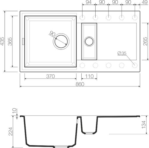 Мойка Omoikiri Sakaime 86-2-GR Tetogranit/leningrad grey 4993560