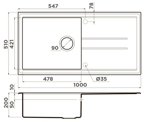 Мойка Omoikiri Tedori 100-WH Tetogranit/белый 4993919