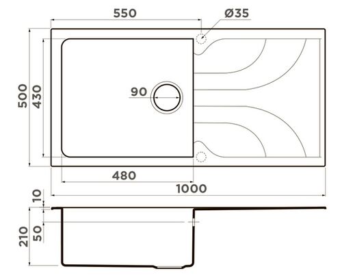 Мойка Omoikiri Yasugata 100-BE Tetogranit/ваниль 4993845